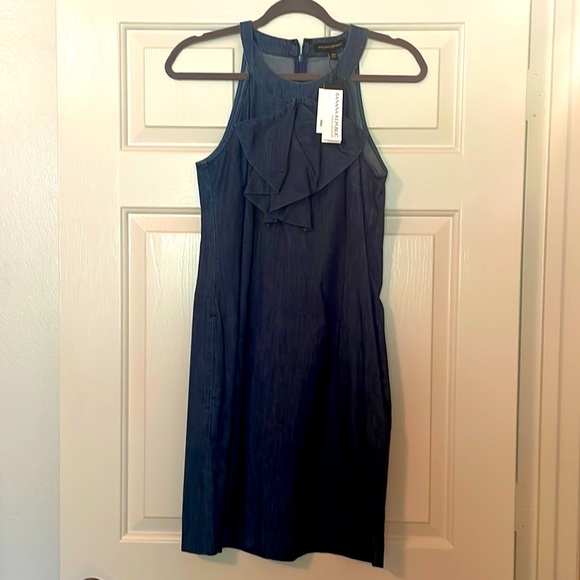 Denim knee length sleeveless summer dress - Picture 1 of 4